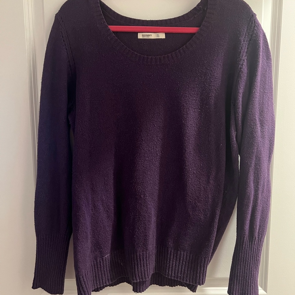 Old Navy Women's Deep Purple Crew Neck Sweater